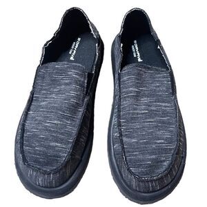 Day Five Men Sz 11 Baja Memory Foam Canvas Gray Black Marled Casual Slip On shoe